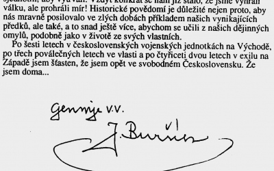 podpis genmaj. Josefa Buršíka